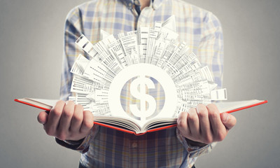 Man study finances