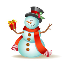 Cute cartoon snowman