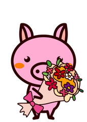 花束と動物シリーズ