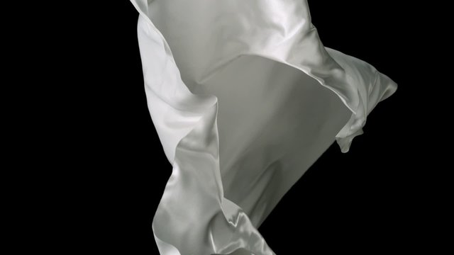 Flowing white cloth shooting with high speed camera, phantom flex.