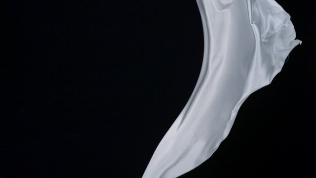 Flowing white cloth shooting with high speed camera, phantom flex.