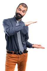 Man holding something