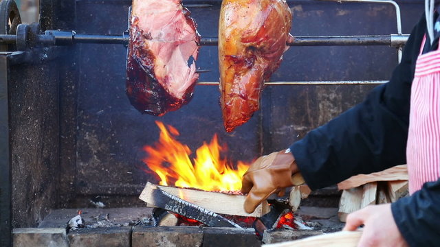 Roasting Meat on a Spit