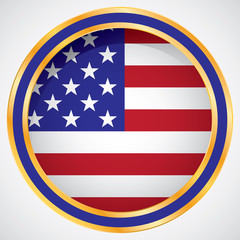 United State of America flag on button