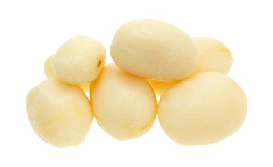 White potatoes isolated on white background