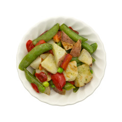 Bowl of healthy vegetables in garlic sauce