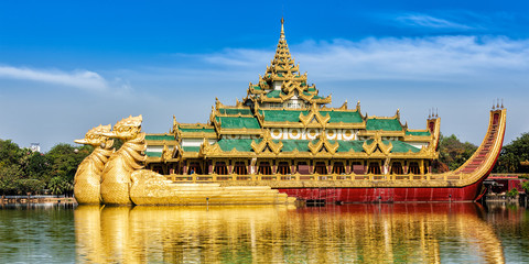 Karaweik royal barge, Kandawgyi Lake, Yangon