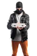 Robber holding a briefcase