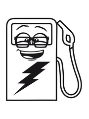 electromechanical power lightning symbol gas pump energy charging battery nerd geek hipster cool glasses Face