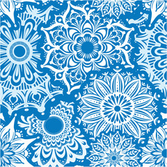 Seamless pattern of white round ornaments