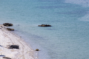 Aerial view of the beautiful beach in Katerini, Greece.