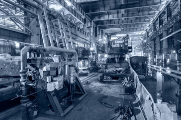 Fototapeta premium Metal smelting Steel mills factory scene