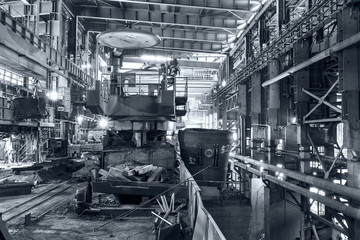 Metal smelting Steel mills factory scene