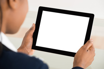 Businesswoman Holding Digital Tablet