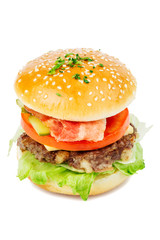Hamburger isolated on white background