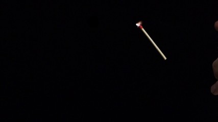 burning matchstick falling shooting with high speed camera, phantom flex.