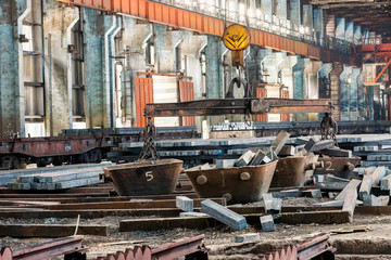 Metal smelting Steel mills factory scene