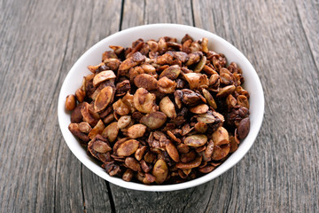 Granola in bowl, close up view
