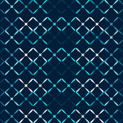 Fototapeta premium Blue metal grid abstract seamless pattern