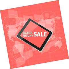 Black Friday tablet. EPS 10 vector, grouped for easy editing. No open shapes or paths.
