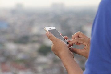 Man using mobile phone