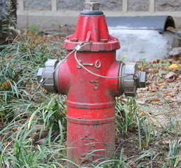 Old red fire hydrant