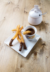 Churros with hot chocolate