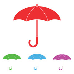 Set colorful umbrella icon.