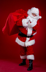 Santa Claus with a bag of gifts