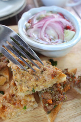 Pork on toast bread