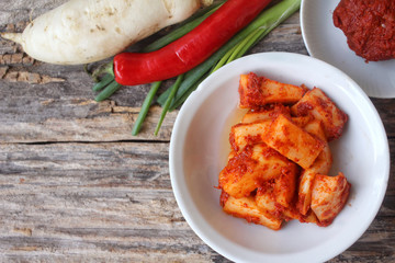 Daikon radishes kimchi korean food