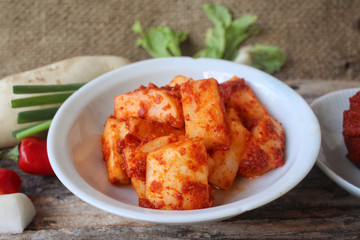 Daikon radishes kimchi korean food