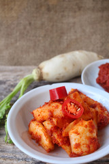 Daikon radishes kimchi korean food