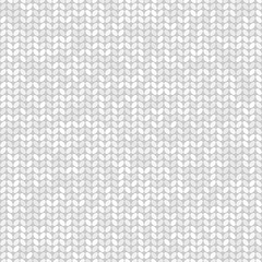 Vector white knitted seamless pattern
