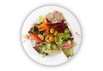 Plate of mixed salad