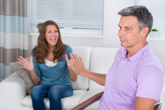 Mature Woman Arguing With Man