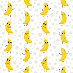 Bananas, vector seamless pattern