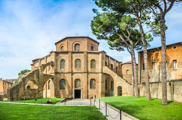 Famous Basilica di San Vitale in Ravenna, Italy - obrazy, fototapety, plakaty