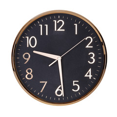 Fototapeta na wymiar Round clock shows half past nine