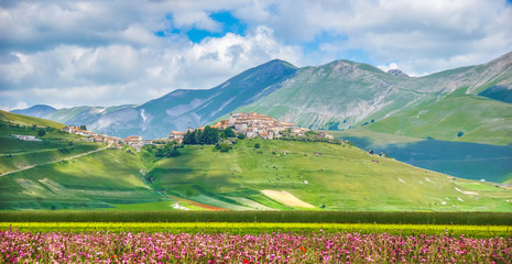 Piano Grande summer landscape, Umbria, Italy