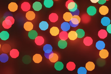 various colored chrismas lights blurred background