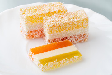 Three slices of marmalade