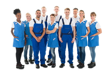 Fototapeta premium Group Portrait Of Confident Janitors