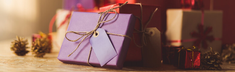 Christmas presents on table