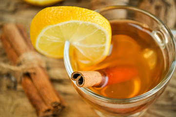Hot wine for winter and Christmas with delicious orange and spices
