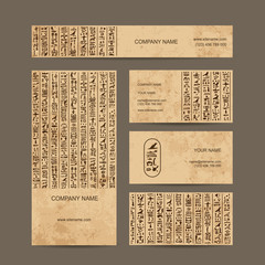 Egypt hieroglyphs, business cards for your design
