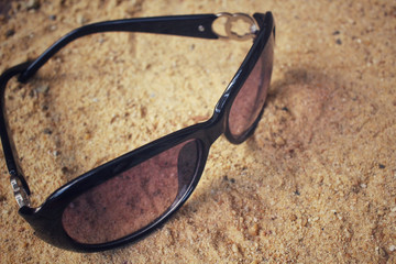 Sun glasses on the beach