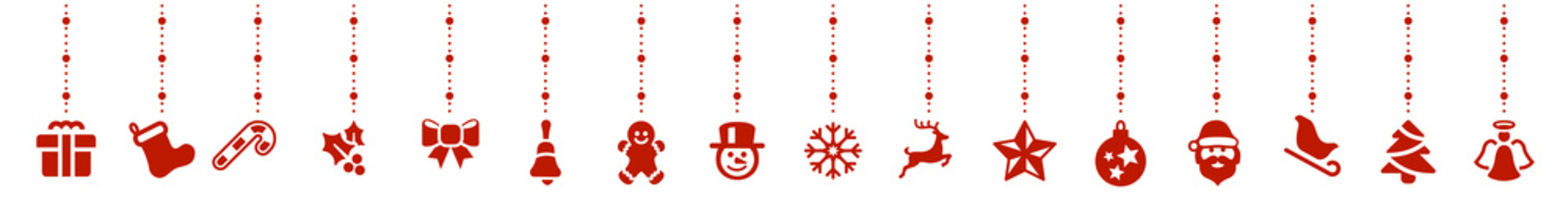 Christmas hanging Elements Dekoration background Panorama