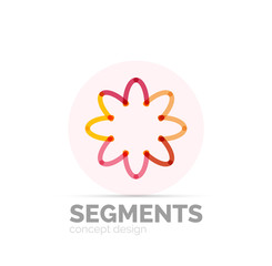 Abstract geometric linear hipster floral icon, frame design, flat style
