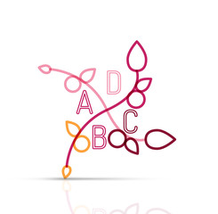 Abstract geometric linear hipster floral icon, frame design, flat style